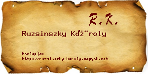 Ruzsinszky Károly névjegykártya