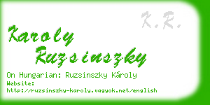 karoly ruzsinszky business card